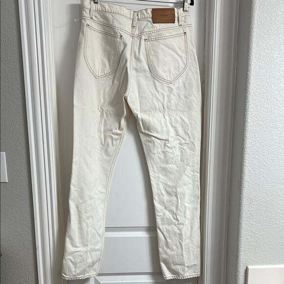 Never worn! Frame Denim Women's Cream Straight Leg Jeans | Size 31 - Picture 8 of 10